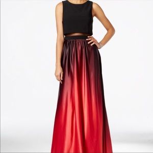 Red/ black ombré dress